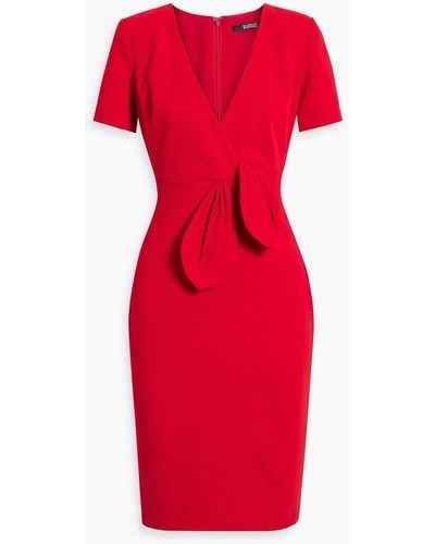 Badgley Mischka Wrap-effect Cady Mini Dress - Red