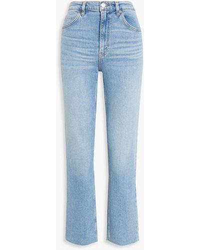 RE/DONE 70s Faded High-rise Straight-leg Jeans - Blue