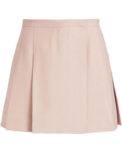 Valentino Garavani Pleated Wool And Silk-blend Mini Skirt - Multicolour