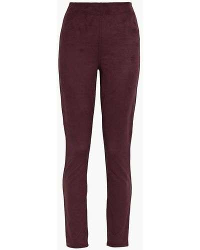 Rag & Bone Embroidered Faux Suede Slim-leg Trousers - Multicolour