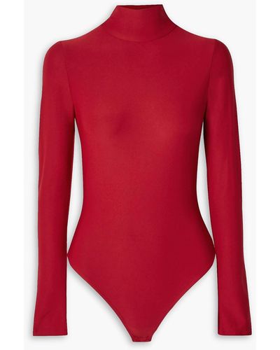 Alix Libby Open-back Stretch-jersey Thong Bodysuit - Red