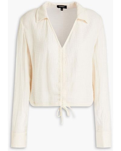 Monrow Organic cotton-gauze shirt dress - Weiß