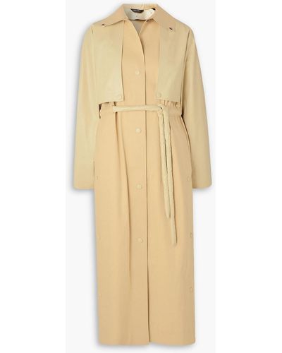 Kassl Oil Convertible Belted Coated Cotton-blend Trench Coat - Natural