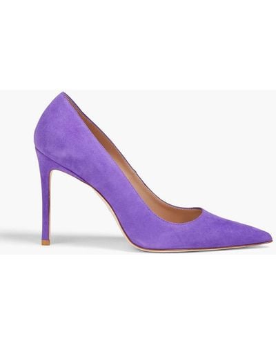 Stuart Weitzman Stuart 100 Suede Court Shoes - Purple