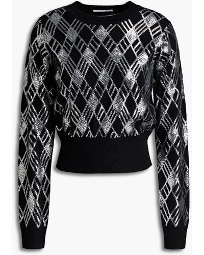Bella Freud Duke Of Argyle Sequin-embellished Wool Sweater - Black
