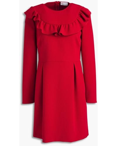 RED Valentino Ruffled Crepe Mini Dress - Red