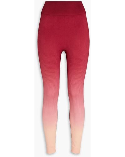 The Upside Gerippte stretch-leggings mit farbverlauf - Rot