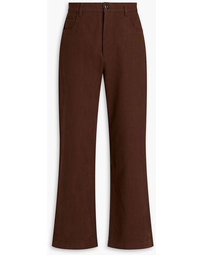 Nanushka Cotton-twill Trousers - Brown