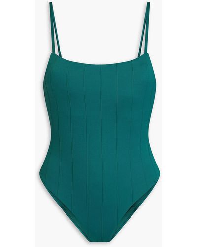 Onia Gabrielle Stretch-piqué Swimsuit - Green