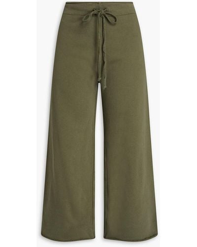 Nili Lotan French Cotton-terry Track Trousers - Green