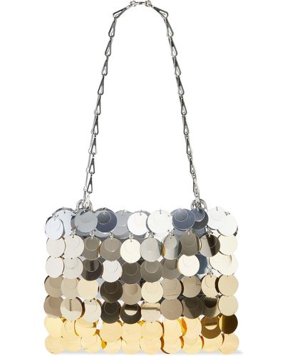 Rabanne Sparkle mini schultertasche aus kunstleder mit pailletten - Mettallic