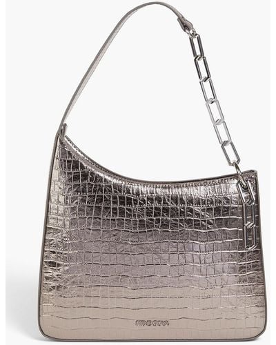 Stine Goya Lexie Faux Croc-effect Leather Shoulder Bag - Grey