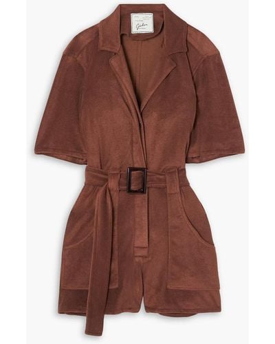 Giuliva Heritage The Sienna Belted Modal-blend Terry Playsuit - Brown