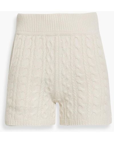 Rag & Bone Pierce shorts aus kaschmir mit zopfstrickmuster - Weiß