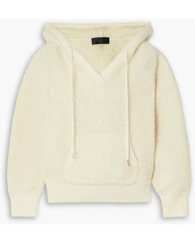 Nili Lotan Marcello Bouclé-knit Wool-blend Hoodie - Natural