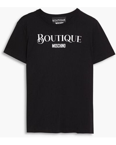 Boutique Moschino Printed Cotton-jersey T-shirt - Black
