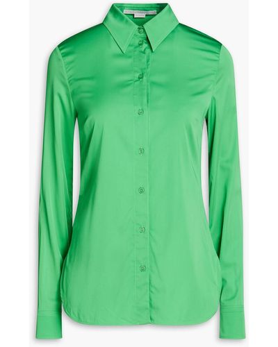 Stella McCartney Daria Satin-crepe Shirt - Green