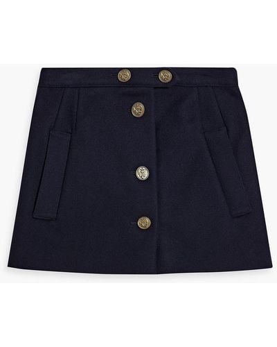RED Valentino Skirt-effect Wool-blend Felt Shorts - Blue