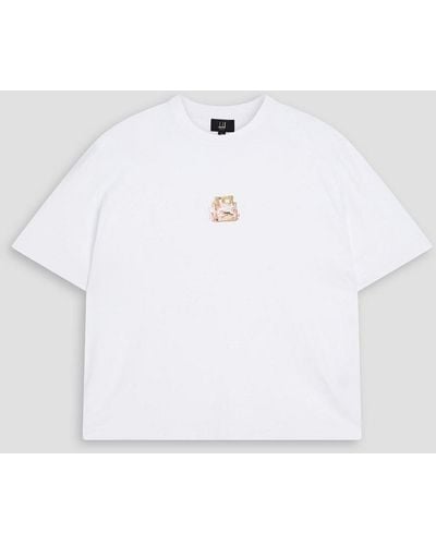 Dunhill T-shirt aus baumwoll-jersey mit print - Weiß