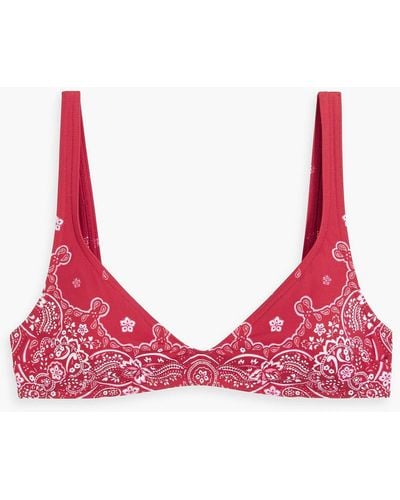 Zimmermann Paisley-print Bikini Top - Red