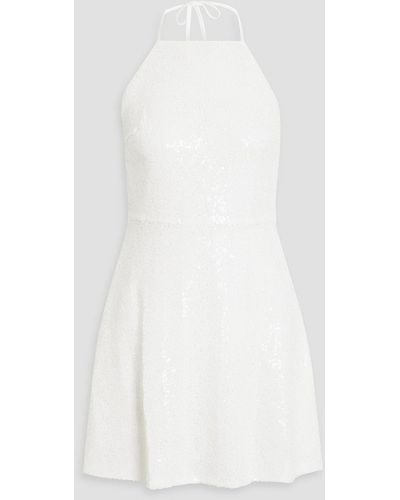 HVN Reece Sequined Cotton-tulle Mini Dress - White