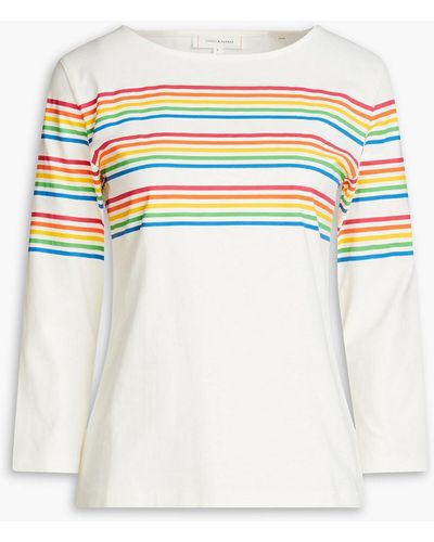 Chinti & Parker Striped Cotton-jersey Top - White