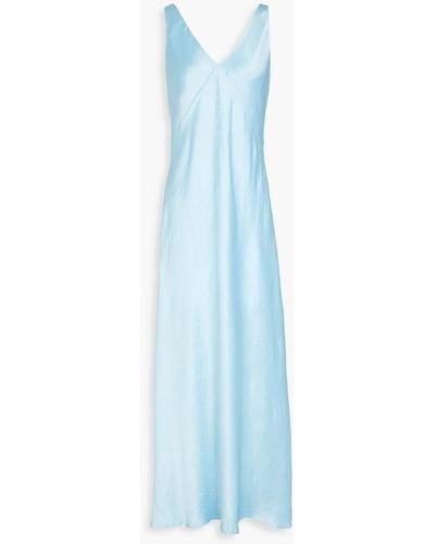 Vince Crinkled-satin Maxi Dress - Blue