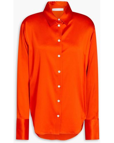 FRAME Standard Stretch-silk Shirt - Orange