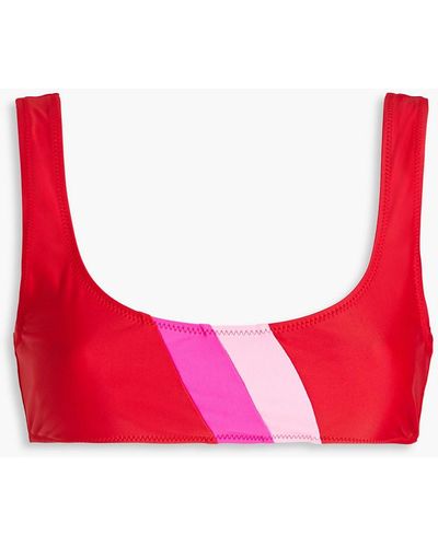 Solid & Striped The Elle Color-block Bikini Top - Red