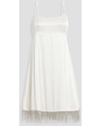 Nicholas Isabella Embellished Silk-satin Mini Dress - White