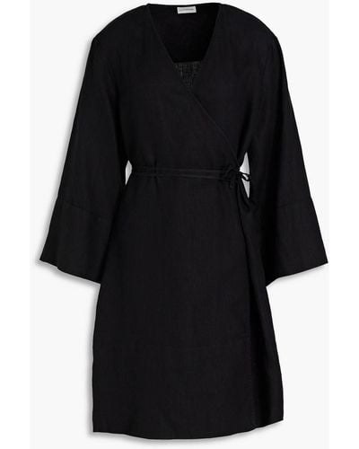 By Malene Birger Maunas Linen Wrap Dress - Black