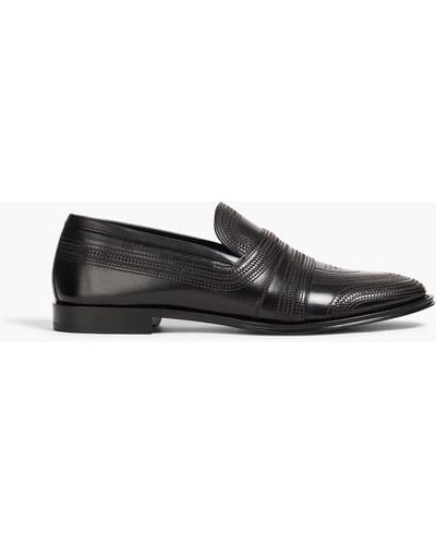 Dolce & Gabbana Perforated Leather Loafers - Black