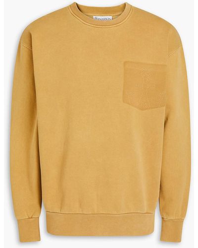 JW Anderson Sweatshirt aus baumwollfleece mit stickereien - Gelb