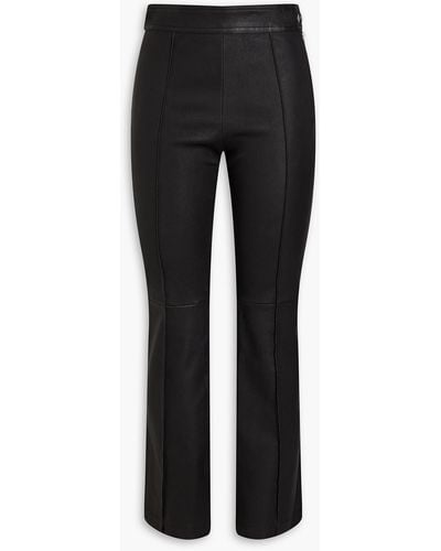 Helmut Lang Stretch-leather Flared Trousers - Black