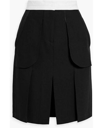 Victoria Beckham Grosgrain-trimmed Crepe Skirt - Black