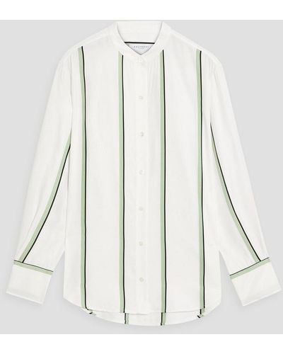 Equipment Leonne Striped Crepe Shirt - White
