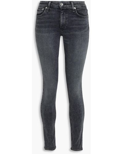 Rag & Bone Cate halbhohe skinny jeans in ausgewaschener optik - Schwarz