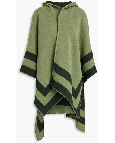 Rag & Bone Rogue Reversible Striped Wool Hooded Poncho - Green