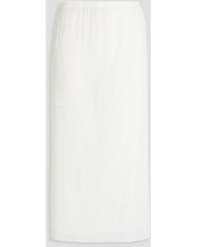 Tibi Plissé-gauze Midi Skirt - White
