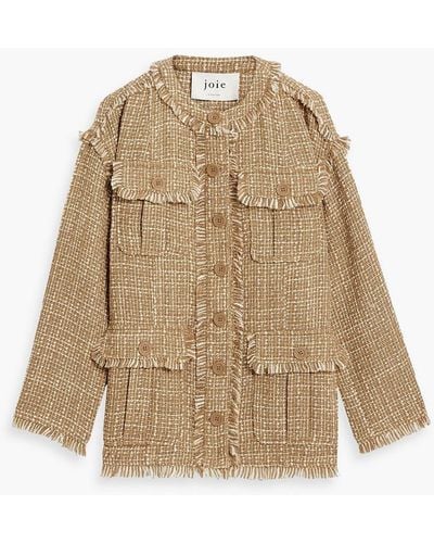 Joie Morro B Frayed Tweed Jacket - Natural
