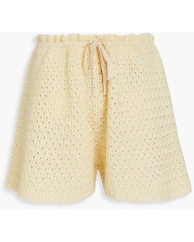 Jil Sander Crocheted Cotton Shorts - Natural