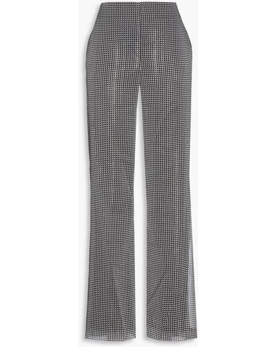 Sachin & Babi Cora Metallic Printed Georgette Wide-leg Trousers - Grey