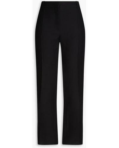 Valentino Garavani Cropped Wool And Silk-blend Crepe Bootcut Trousers - Black