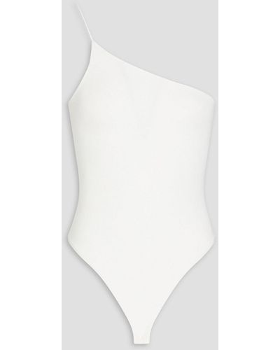 GOOD AMERICAN One-shoulder Jersey Bodysuit - White