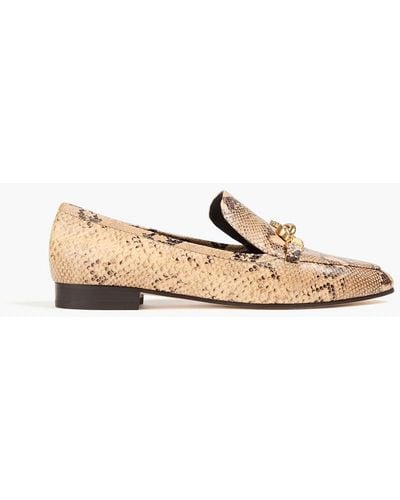 Tory Burch Jessa Embellished Snake-effect Leather Loafers - Multicolour