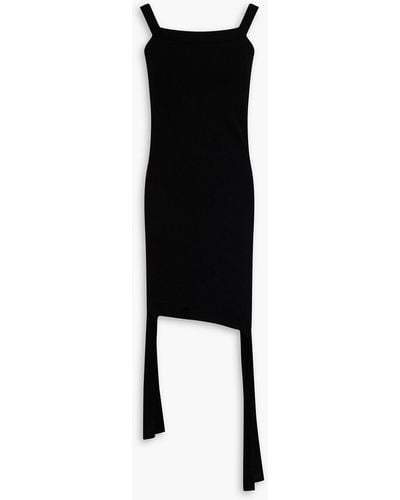 JW Anderson Asymmetric Stretch-ponte Mini Dress - Black