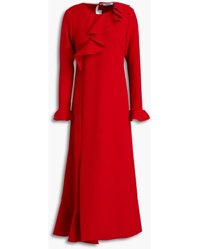 Vivetta Ruffled Stretch-crepe Midi Dress - Red