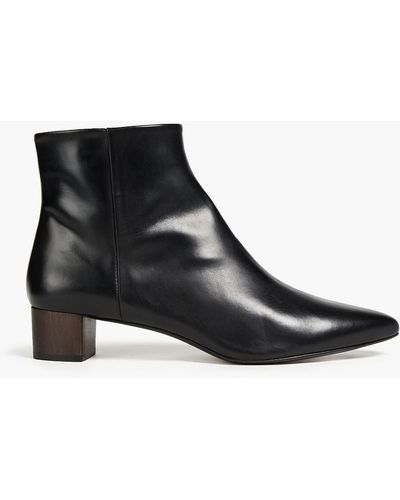 Theory Leather Ankle Boots - Black