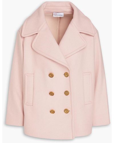 RED Valentino Double-breasted Wool-blend Coat - Pink