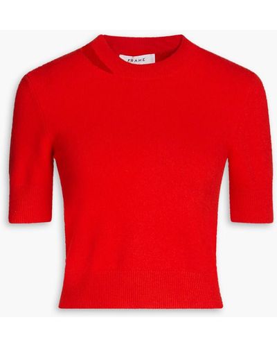 FRAME Pullover aus einer kaschmirmischung mit cut-outs - Rot